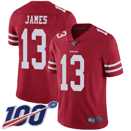 San Francisco 49ers Limited Red Men Richie James Home NFL Jersey #13 100th Season Vapor Untouchable